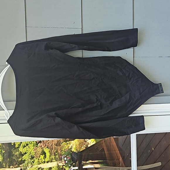 Ladies Mangopop brand one piece snap body contour shirt black - Picture 8 of 9